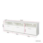 Meuble TV 70,87 po avec 3 espaces de rangement et 3 tiroirs