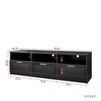 Meuble TV 70,87 po avec 3 espaces de rangement et 3 tiroirs