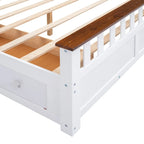 Lit plateforme Queen en bois avec tiroirs, tête de lit et pied de lit