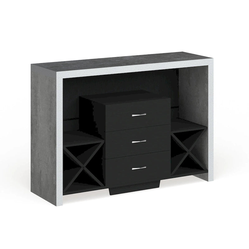 Buffet 3 tiroirs Mystal aspect béton