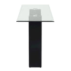 Console de table moderne noire Noele avec dessus en verre de 48 pouces