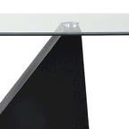 Console de table moderne noire Noele avec dessus en verre de 48 pouces