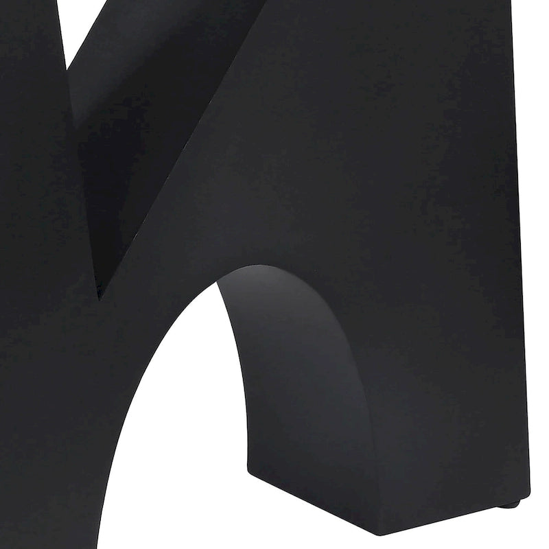 Console de table moderne noire Noele avec dessus en verre de 48 pouces