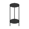 Table d'appoint ronde moderne à 2 niveaux Besi avec pieds en métal robustes, Americano