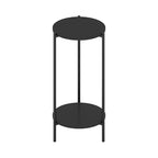 Table d'appoint ronde moderne à 2 niveaux Besi avec pieds en métal robustes, Americano
