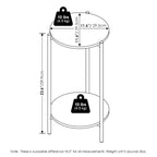 Table d'appoint ronde moderne à 2 niveaux Besi avec pieds en métal robustes, Americano