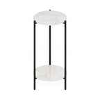 Table d'appoint ronde moderne à 2 niveaux Besi avec pieds en métal robustes, Americano