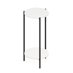 Table d'appoint ronde moderne à 2 niveaux Besi avec pieds en métal robustes, Americano