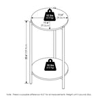 Table d'appoint ronde moderne à 2 niveaux Besi avec pieds en métal robustes, Americano