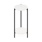 Table d'appoint ronde moderne à 2 niveaux Besi avec pieds en métal robustes, Americano