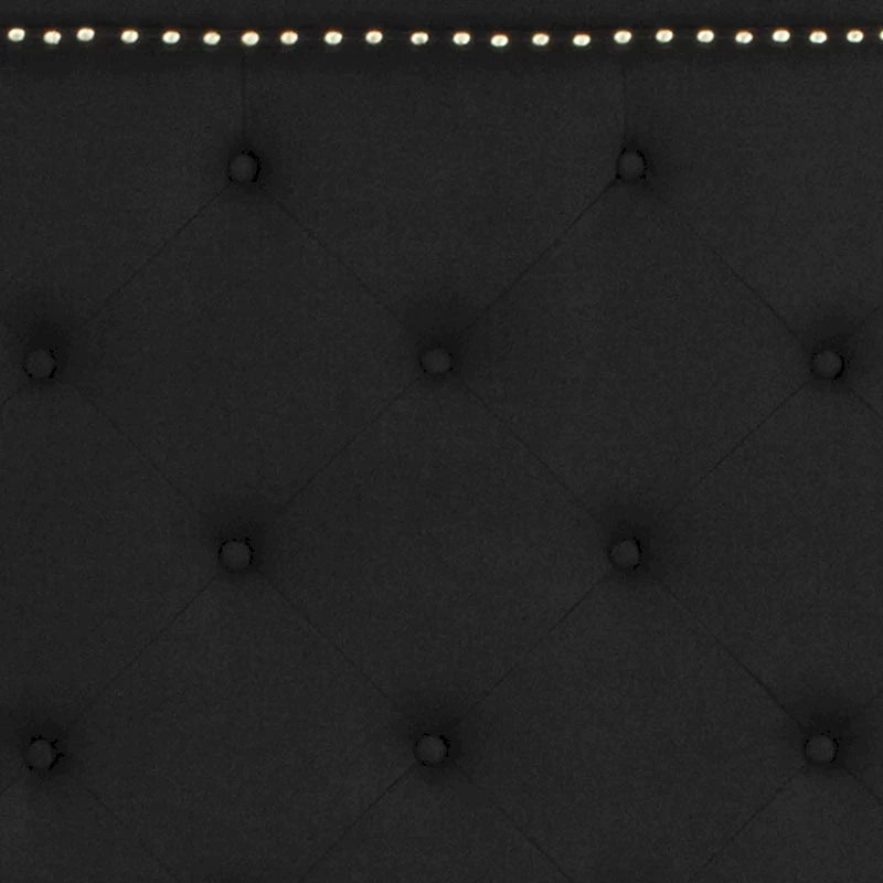 Lit plateforme capitonné à tête de lit arquée