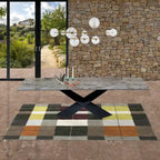 Table à manger extensible avec plateau en céramique grise - 180/270\*90\*75 cm