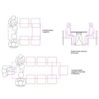 Table à manger extensible avec plateau en céramique grise - 180/270\*90\*75 cm