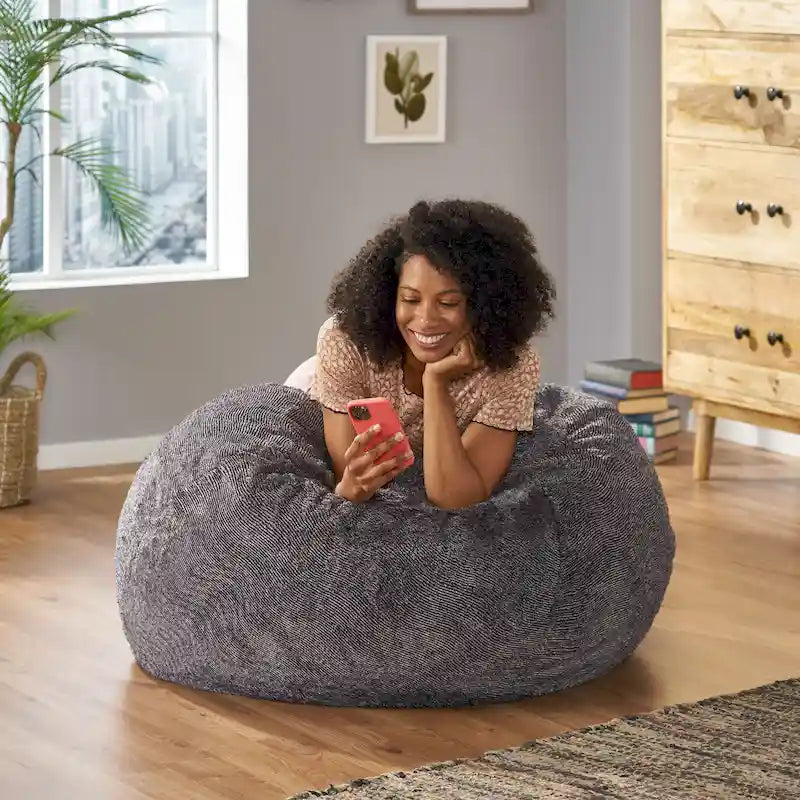 Pouf d'hiver en fausse fourrure Modern Glam