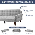Canapé-lit futon, canapé-lit convertible moderne avec accoudoirs pour studio, bureau, appartement, petit espace de vie, salle de jeux