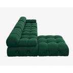 Pouf carré minimaliste en velours capitonné