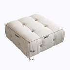 Pouf carré minimaliste en velours capitonné