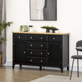 Buffet moderne avec tiroirs, meuble de rangement avec placards, plateau en bois d'hévéa et étagères réglables, blanc