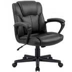 Chaise de bureau Homall Executive marron en cuir PU épais et rembourré, ergonomique, dossier mi-haut, pour bureau et usage commercial