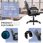 Chaise de bureau Homall Executive marron en cuir PU épais et rembourré, ergonomique, dossier mi-haut, pour bureau et usage commercial