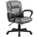 Chaise de bureau Homall Executive marron en cuir PU épais et rembourré, ergonomique, dossier mi-haut, pour bureau et usage commercial