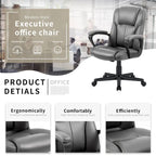 Chaise de bureau Homall Executive marron en cuir PU épais et rembourré, ergonomique, dossier mi-haut, pour bureau et usage commercial