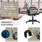 Chaise de bureau Homall Executive marron en cuir PU épais et rembourré, ergonomique, dossier mi-haut, pour bureau et usage commercial