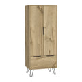 Armoire Augusta avec tringle de suspension, tiroir, pieds épingle à cheveux et placard à double porte - N/D