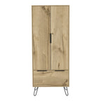 Armoire Augusta avec tringle de suspension, tiroir, pieds épingle à cheveux et placard à double porte - N/D