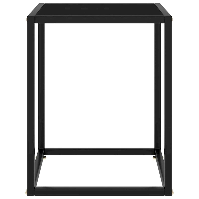 Table basse noire avec plateau en verre noir 40 x 40 x 50 cm - 40 x 40 x 50 cm