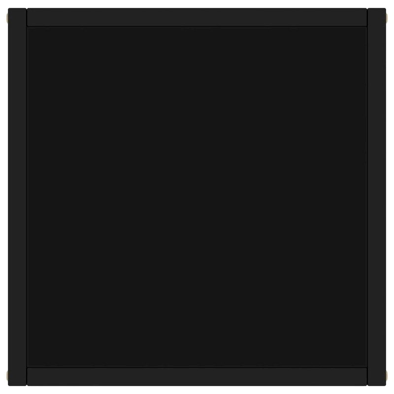 Table basse noire avec plateau en verre noir 40 x 40 x 50 cm - 40 x 40 x 50 cm