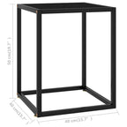 Table basse noire avec plateau en verre noir 40 x 40 x 50 cm - 40 x 40 x 50 cm