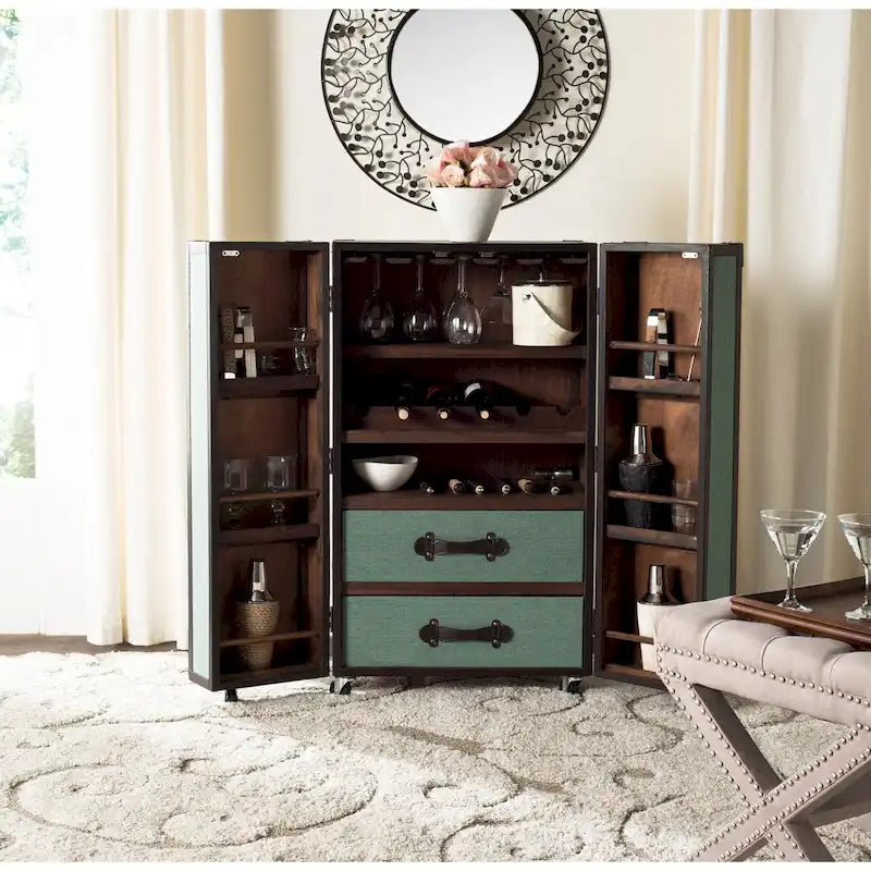 Meuble bar Krista beige avec rangement – 23,6 x 17,7 x 42,1 – 24Px18Px42H