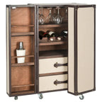 Meuble bar Krista beige avec rangement – 23,6 x 17,7 x 42,1 – 24Px18Px42H