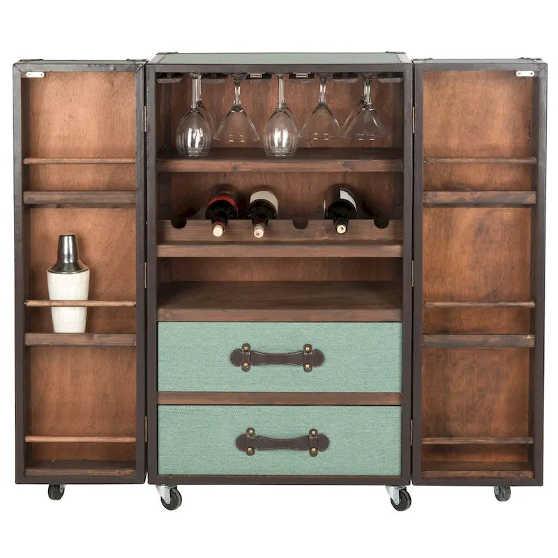 Meuble bar Krista beige avec rangement – 23,6 x 17,7 x 42,1 – 24Px18Px42H