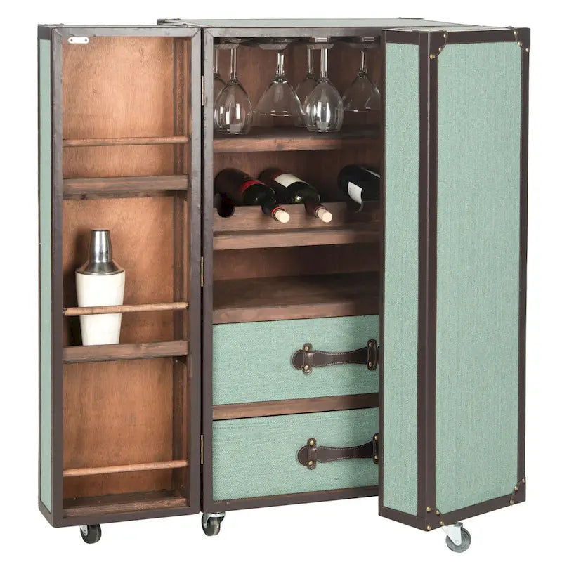 Meuble bar Krista beige avec rangement – 23,6 x 17,7 x 42,1 – 24Px18Px42H