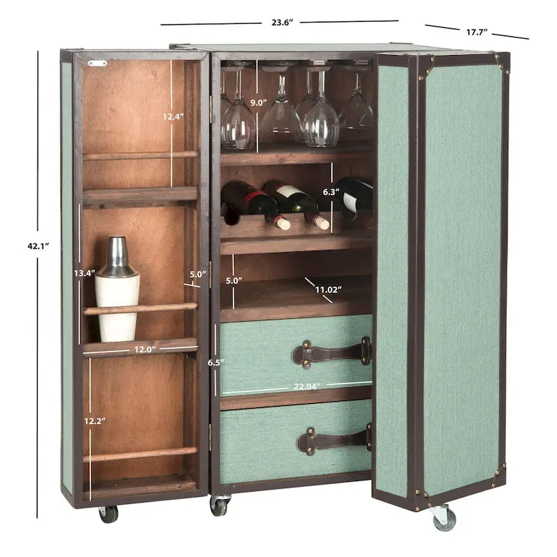 Meuble bar Krista beige avec rangement – 23,6 x 17,7 x 42,1 – 24Px18Px42H