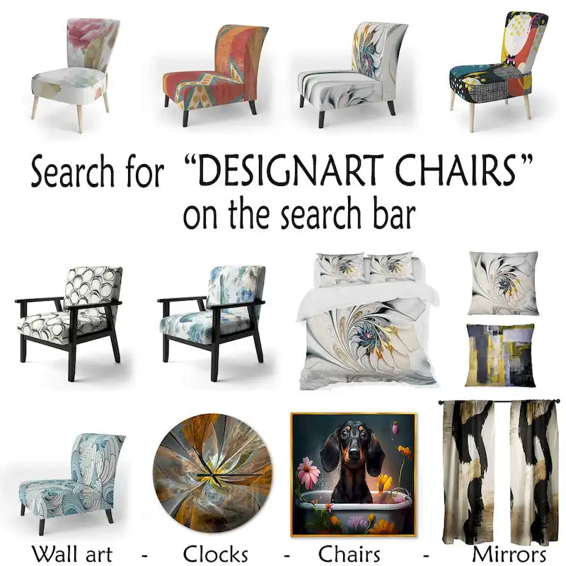 Fauteuil d'appoint moderne et contemporain et fauteuil moderne rembourrés aux motifs audacieux violet, vert et or