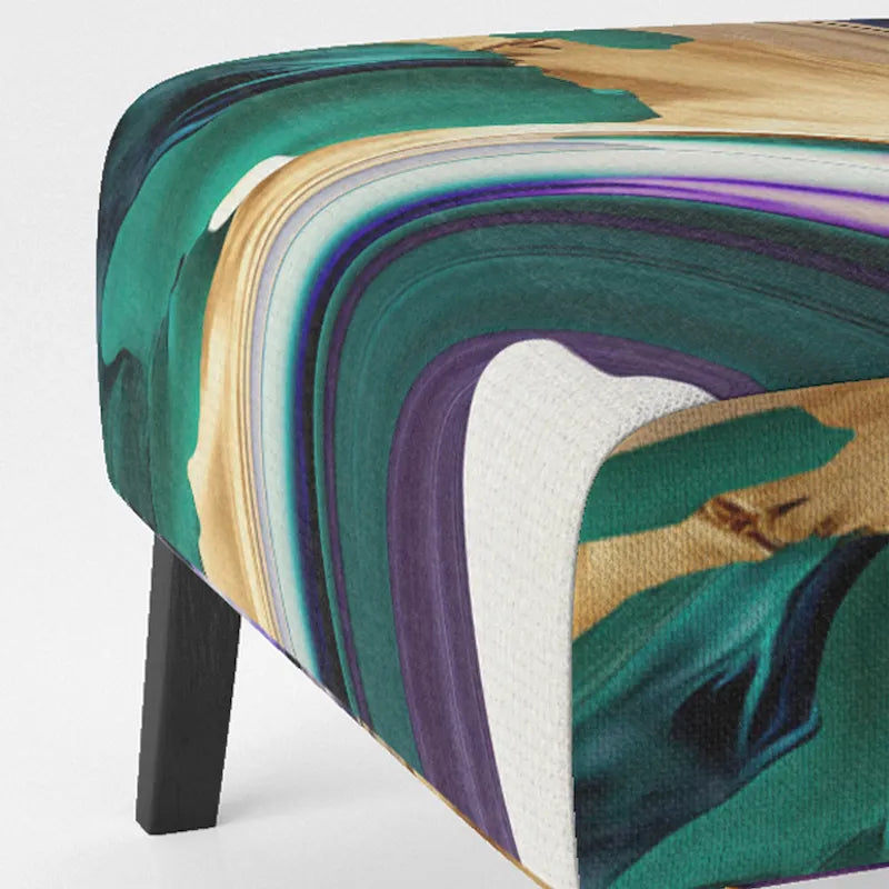 Fauteuil d'appoint moderne et contemporain et fauteuil moderne rembourrés aux motifs audacieux violet, vert et or