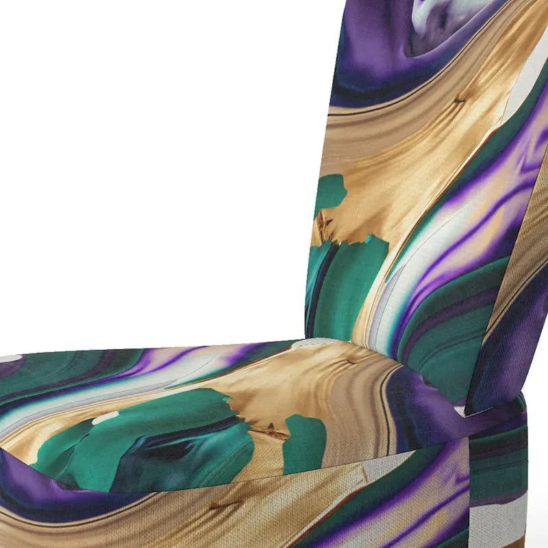 Fauteuil d'appoint moderne et contemporain et fauteuil moderne rembourrés aux motifs audacieux violet, vert et or