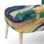 Fauteuil d'appoint moderne et contemporain et fauteuil moderne rembourrés aux motifs audacieux violet, vert et or