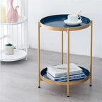 Table d'appoint de canapé en métal à 2 niveaux – 15P x 15L x 20H