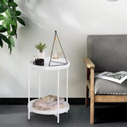 Table d'appoint de canapé en métal à 2 niveaux – 15P x 15L x 20H