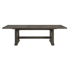 Table de salle à manger Koa 84-102 pouces, extensible 8 places rectangulaire, bois marron