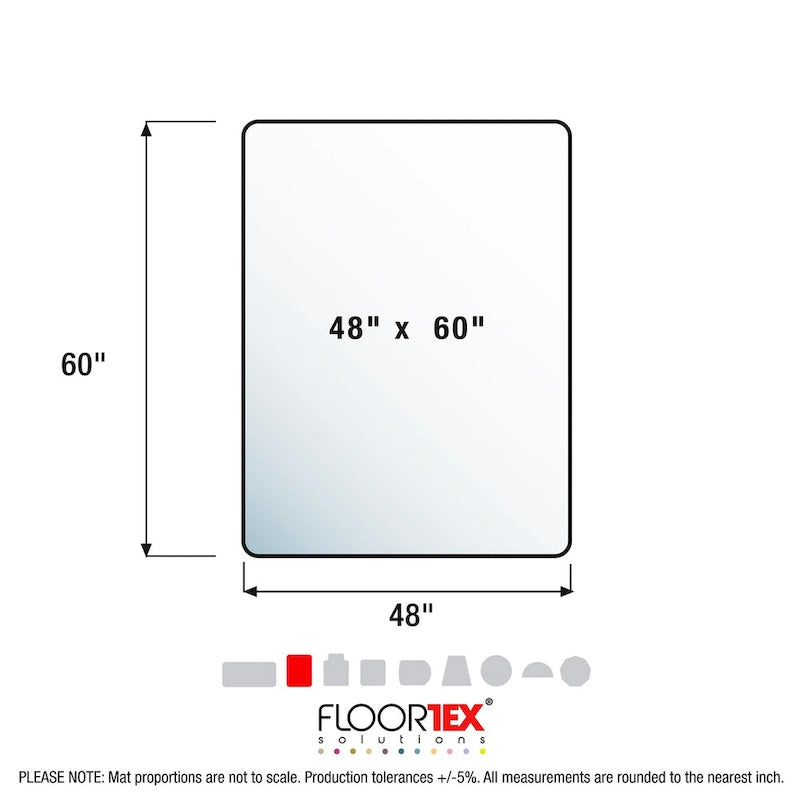 Tapis de protection rectangulaire en polycarbonate pour moquettes à poils courts - 122 x 152 cm